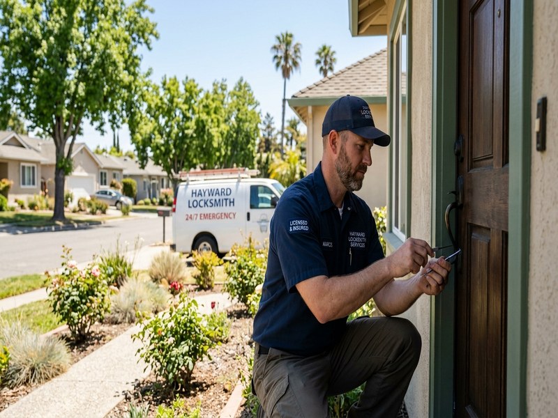 Deadbolt installation on Hayward residential front door