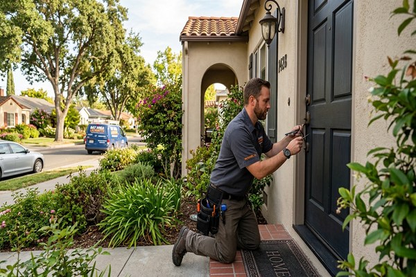 Residential locksmith service deadbolt installation in Hayward